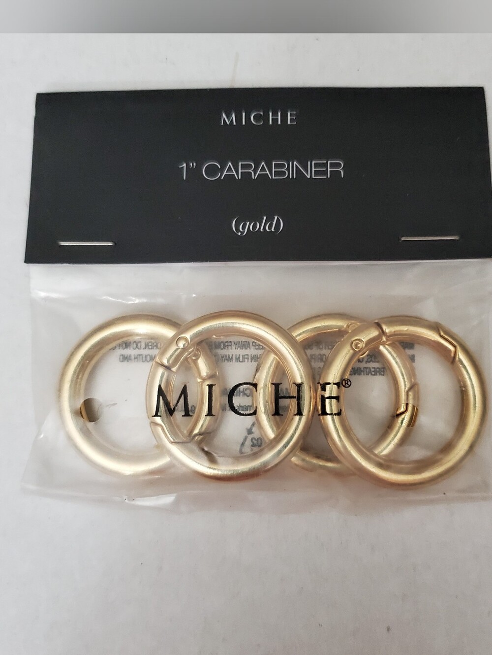 Miche 1" Gold Carabiner Set of 4 Piece for Miche Handbags